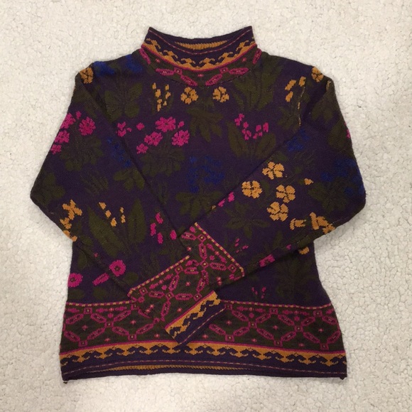 Vintage Sweaters - Funky Vintage Flower Sweater